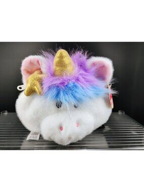 FAO Schwarz Cliqs Unicorn Collectible Handbag White Pink Plush